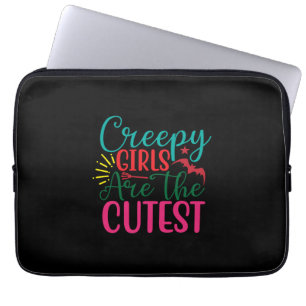 Housse Pour Ordinateur Portable Halloween Creepy Girls Are The Cutest Birthday