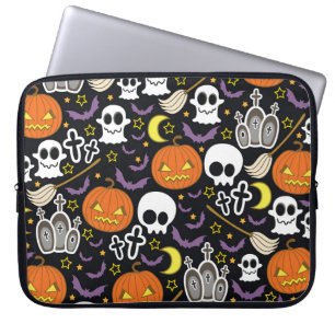 Housse Pour Ordinateur Portable Halloween éffrayant : Conception Arrière - plan à 