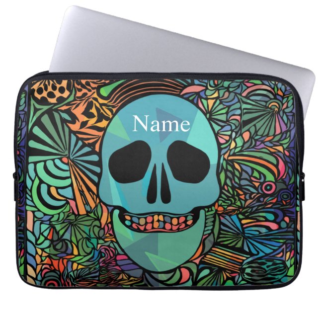 Housse Pour Ordinateur Portable Halloween Hippie Skull Thunder_cove (Devant)