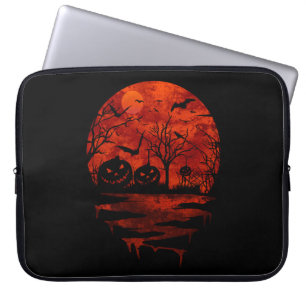 HOUSSE POUR ORDINATEUR PORTABLE HALLOWEEN SCARY RED MOON