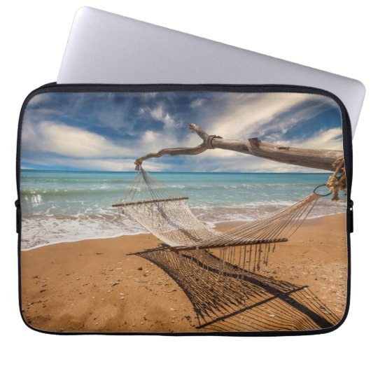 Housse Pour Ordinateur Portable Hamac sur le rivage (Devant)