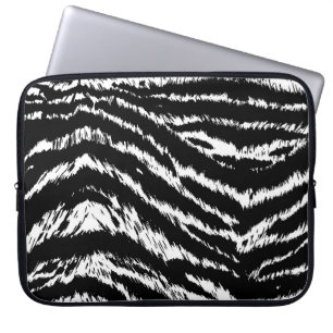 Housse Pour Ordinateur Portable Hand Drawn Abstract Two Colors Zebra Stripes Repea