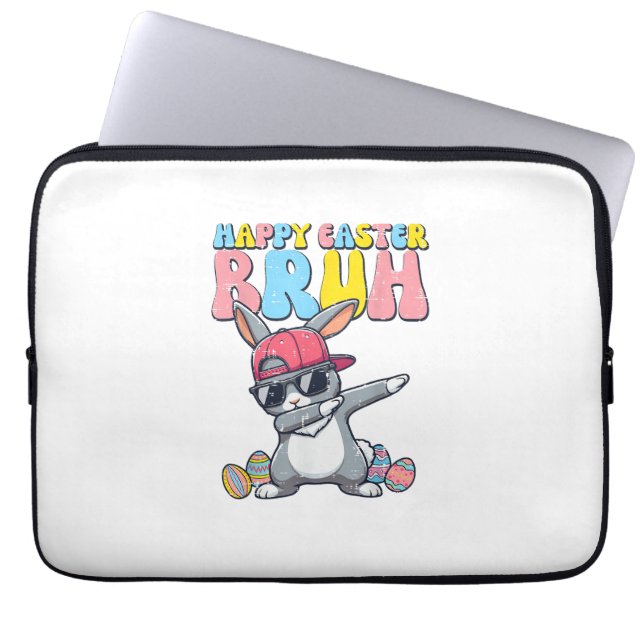 Housse Pour Ordinateur Portable Happy Easter Bruh Bunny Dab Rabbit Dance Boys Kids (Devant)