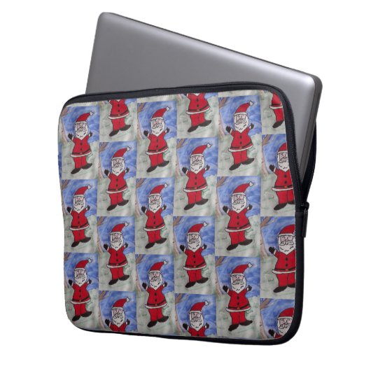 Housse Pour Ordinateur Portable Happy Père Noël Portable Sleeve (devant gauche)