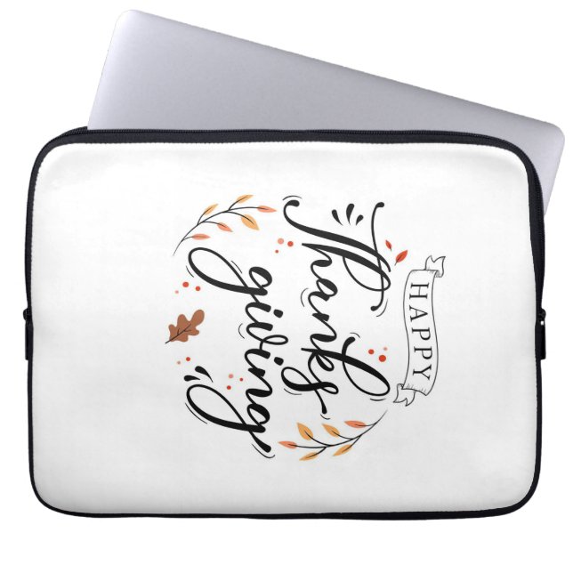 Housse Pour Ordinateur Portable Happy Thanksgiving (Devant)