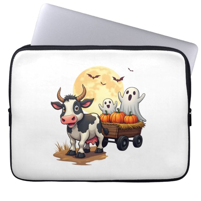 Housse Pour Ordinateur Portable Haunted Hayride Cow (Devant)