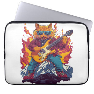 Housse Pour Ordinateur Portable Heavy Meowtal – T-shirt graphique Rocking Cat pour