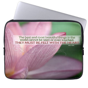 Housse Pour Ordinateur Portable Helen Keller Citation Inspirationnelle "Sens avec