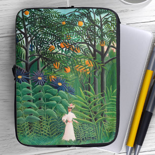 Housse Pour Ordinateur Portable Henri Rousseau - Femme marchant dans une forêt exo
