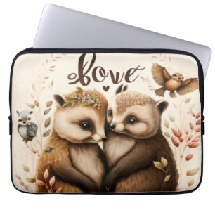 Housse Pour Ordinateur Portable hérisson dans l'affiche de l'amour