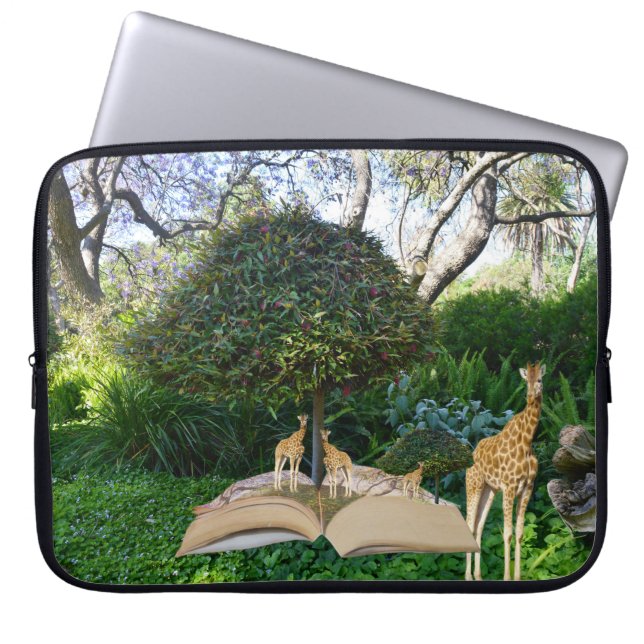 Housse Pour Ordinateur Portable Heure du livre de Giraffe, (Devant)