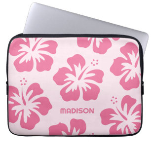 Housse Pour Ordinateur Portable Hibiscus de nom personnalisé