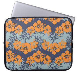 Housse Pour Ordinateur Portable Hibiscus fleurs sans couture motif, Vintage fleuri