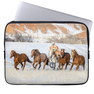 Housse Pour Ordinateur Portable Hideout Horse Ranch, cavalier et chevaux