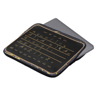 Housse Pour Ordinateur Portable Hiéroglyphes Belle Egypte cadre noir et or