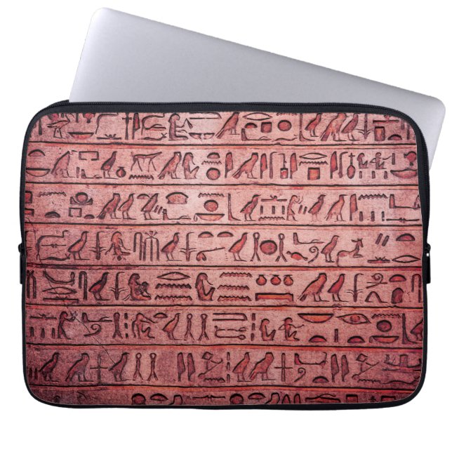 Housse Pour Ordinateur Portable Hiéroglyphes égyptiens anciens Rouge (Devant)