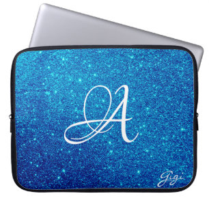 Housse Pour Ordinateur Portable Hip Parties scintillant bleue personnalisée Éclats