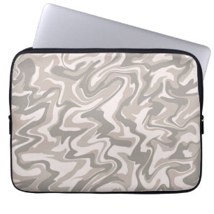 Housse Pour Ordinateur Portable Hippie les années 70 Gris Marbre Liquide Swirl Boh