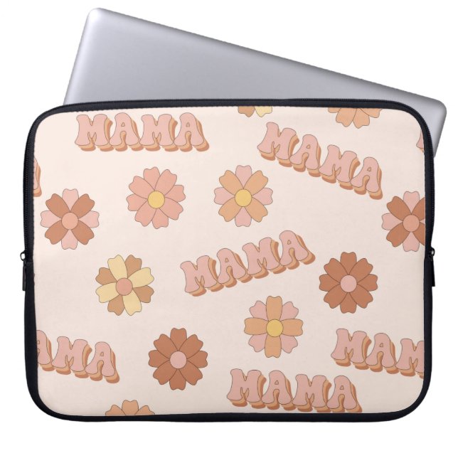 Housse Pour Ordinateur Portable Hippie maman motif sans soudure. Arrière - plan su (Devant)