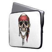 Housse Pour Ordinateur Portable Hippy Jolly roger Skull  (devant gauche)