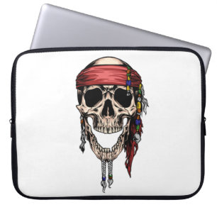 Housse Pour Ordinateur Portable Hippy Jolly Roger Skull