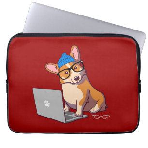 Housse Pour Ordinateur Portable Hipster Corgi 2 (sans texte)