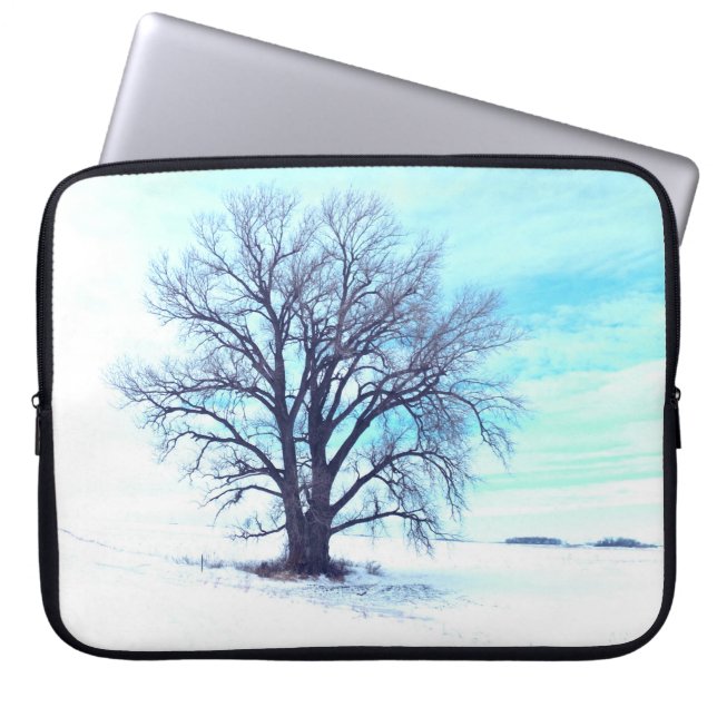 Housse Pour Ordinateur Portable Hiver bleu (Devant)