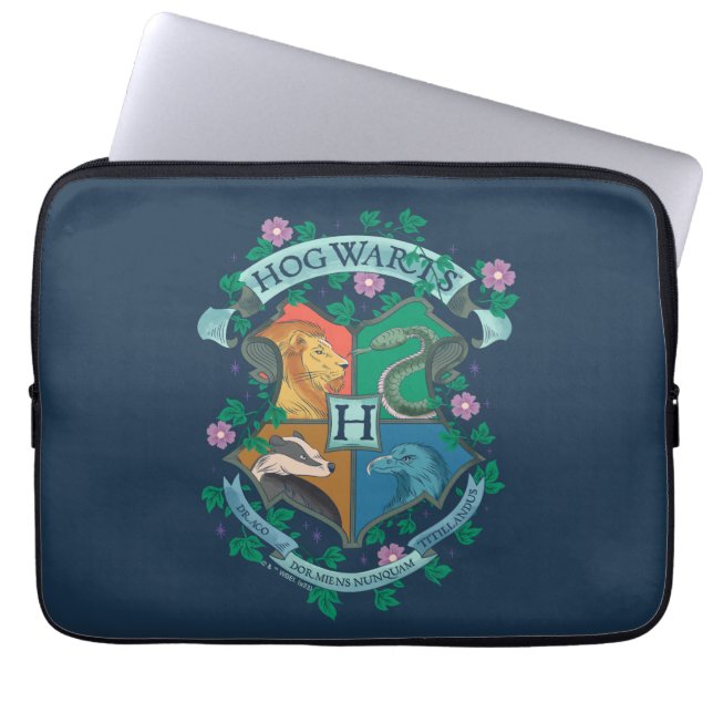 Housse Pour Ordinateur Portable HOGWARTS™ Floral Crest (Devant)