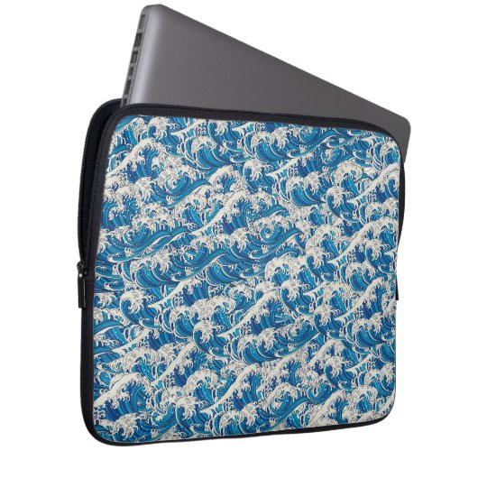 Housse Pour Ordinateur Portable Hokusai la Grande vague Motif Nautique (Devant droit)
