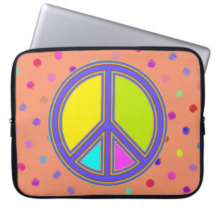 Housse Pour Ordinateur Portable holiES - panneau coloré PEACE + vos idées