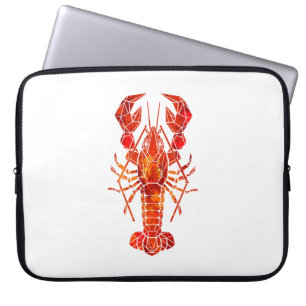 Housse Pour Ordinateur Portable Homard polygonal rouge