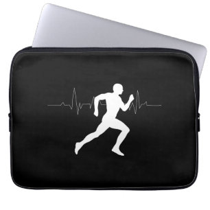 Housse Pour Ordinateur Portable Homme Coureurs Silhouette HeartBeat Line