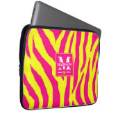Housse Pour Ordinateur Portable Hot Pink Neon Yellow Zebra Stripe Bold Y2K (Devant droit)