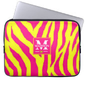 Housse Pour Ordinateur Portable Hot Pink Neon Yellow Zebra Stripe Bold Y2K (Devant)