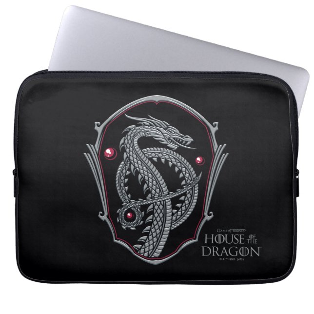 Housse Pour Ordinateur Portable HOUSE of the Dragon | Silver Dragon Crest (Devant)