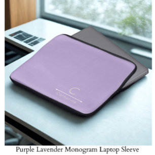 Housse Pour Ordinateur Portable Housse d'ordinateur portable à monogramme lavande