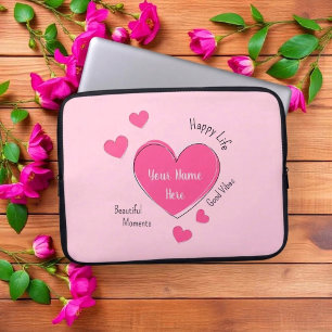 Housse Pour Ordinateur Portable Housse d'ordinateur portable Cœurs roses personnal
