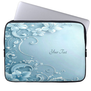 Housse Pour Ordinateur Portable Housse d'ordinateur portable florale décorative bl