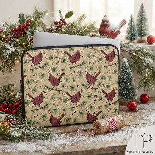 Housse Pour Ordinateur Portable Housse d'ordinateur portable Winter Cardinal Gold