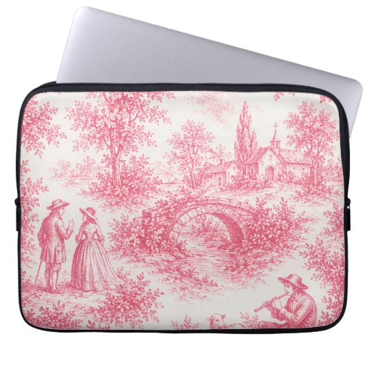 Housse Pour Ordinateur Portable Housse ordinateur Toile de Jouy (Devant)
