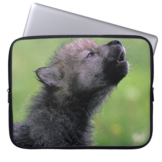 Housse Pour Ordinateur Portable Howling Wolf Cub (Devant)
