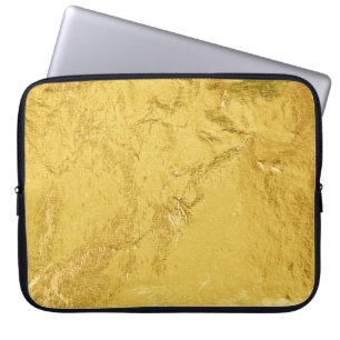 Housse Pour Ordinateur Portable Huile d'or : Texture Abstraite brillante