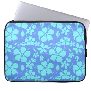 HOUSSE POUR ORDINATEUR PORTABLE HULA HAWAIEN (HIBISCUS) PERVENCHE/TEAL