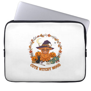 Housse Pour Ordinateur Portable Humeur de sorcière mignonne Halloween Vache des Hi