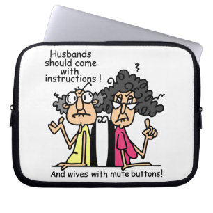 Housse Pour Ordinateur Portable Humour d'attitude de maris et d'épouses