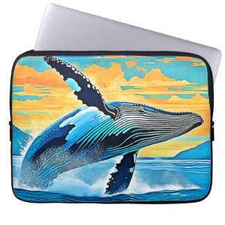 Housse Pour Ordinateur Portable Humpback Whale Ocean Freedom Jump Design