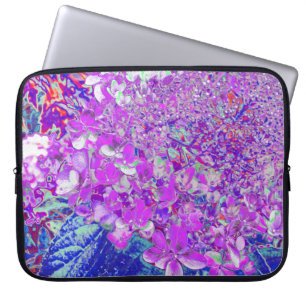 Housse Pour Ordinateur Portable Hydrangea élégant violet et bleu limelight
