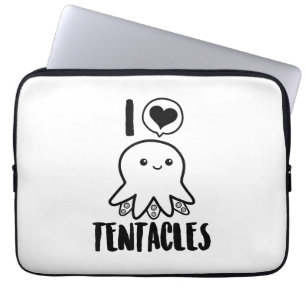 Housse Pour Ordinateur Portable I Love Tentacles T-shirt Cute Octopus Tee
