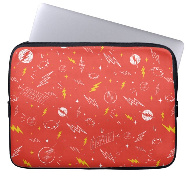 Housse Pour Ordinateur Portable Icône de foudre Flash et motif de gribouillis (Devant)