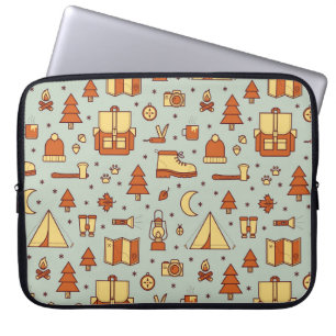 Housse Pour Ordinateur Portable Icônes de voyage d'aventure, motif sans soudure.